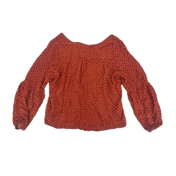 Universal Thread Orange Floral Button Up Balloon Sleeve Blouse Size XL Women's - Picture 3 of 5